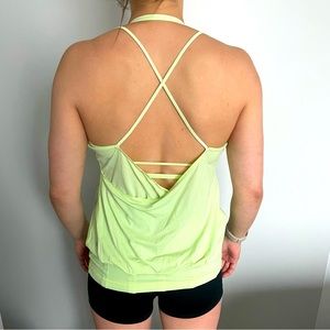 Lululemon Flow and Go Tank 6 M Green Zap Open Strapy Back Yoga